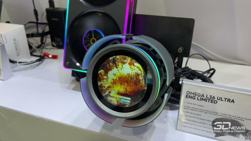 Репортаж со стенда Ocypus на Computex 2026: корпусные дисплеи, СЖО с обдувом VRM, кулеры с дисплеями и новые корпуса