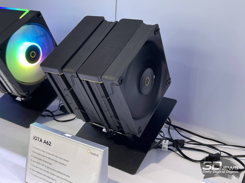 Репортаж со стенда Ocypus на Computex 2026: корпусные дисплеи, СЖО с обдувом VRM, кулеры с дисплеями и новые корпуса